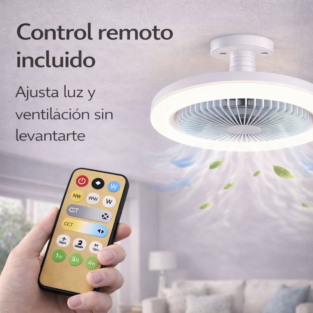 Lámpara LED de Techo 2 en 1 con Ventilador Integrado