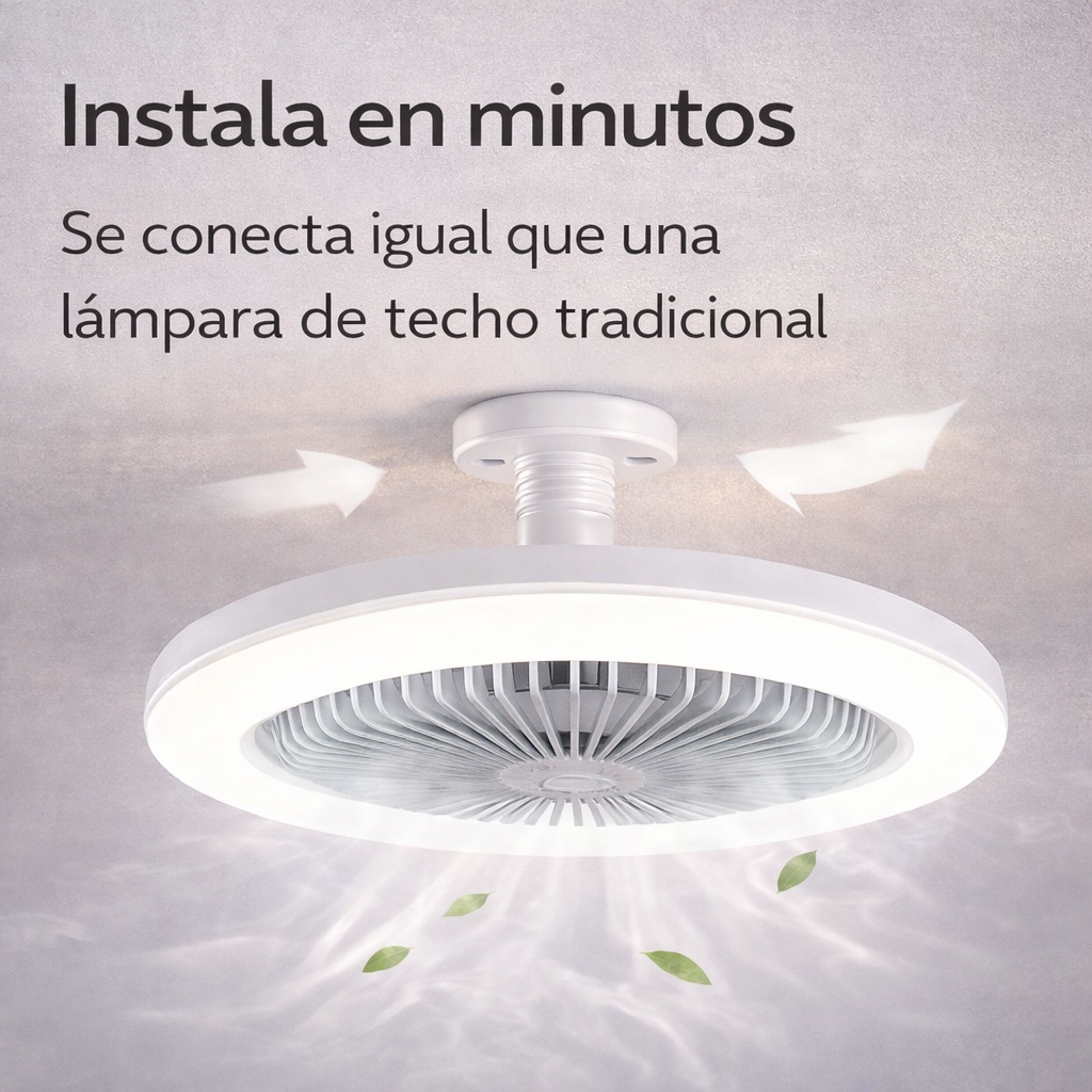 Lámpara LED de Techo 2 en 1 con Ventilador Integrado